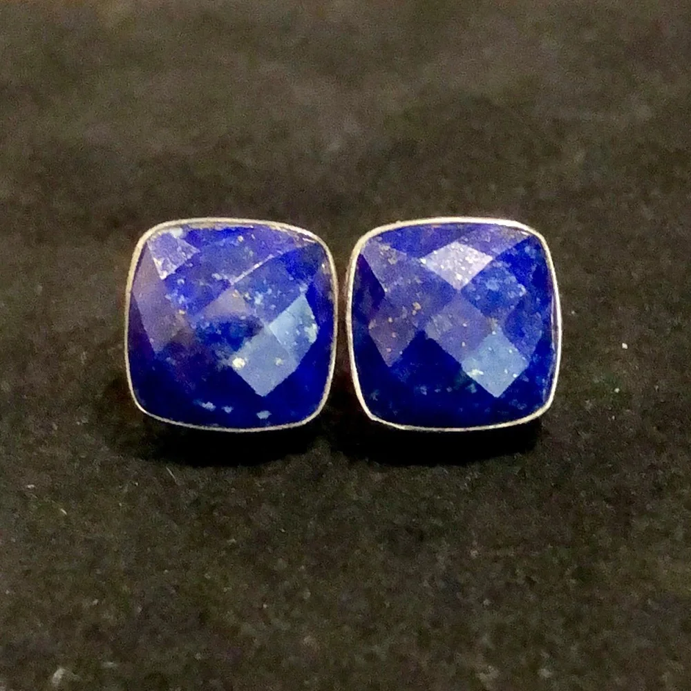 JAY KING DTR Desert Trading Lapis Lazuli Faceted Sterling Silver Earrings NIB
